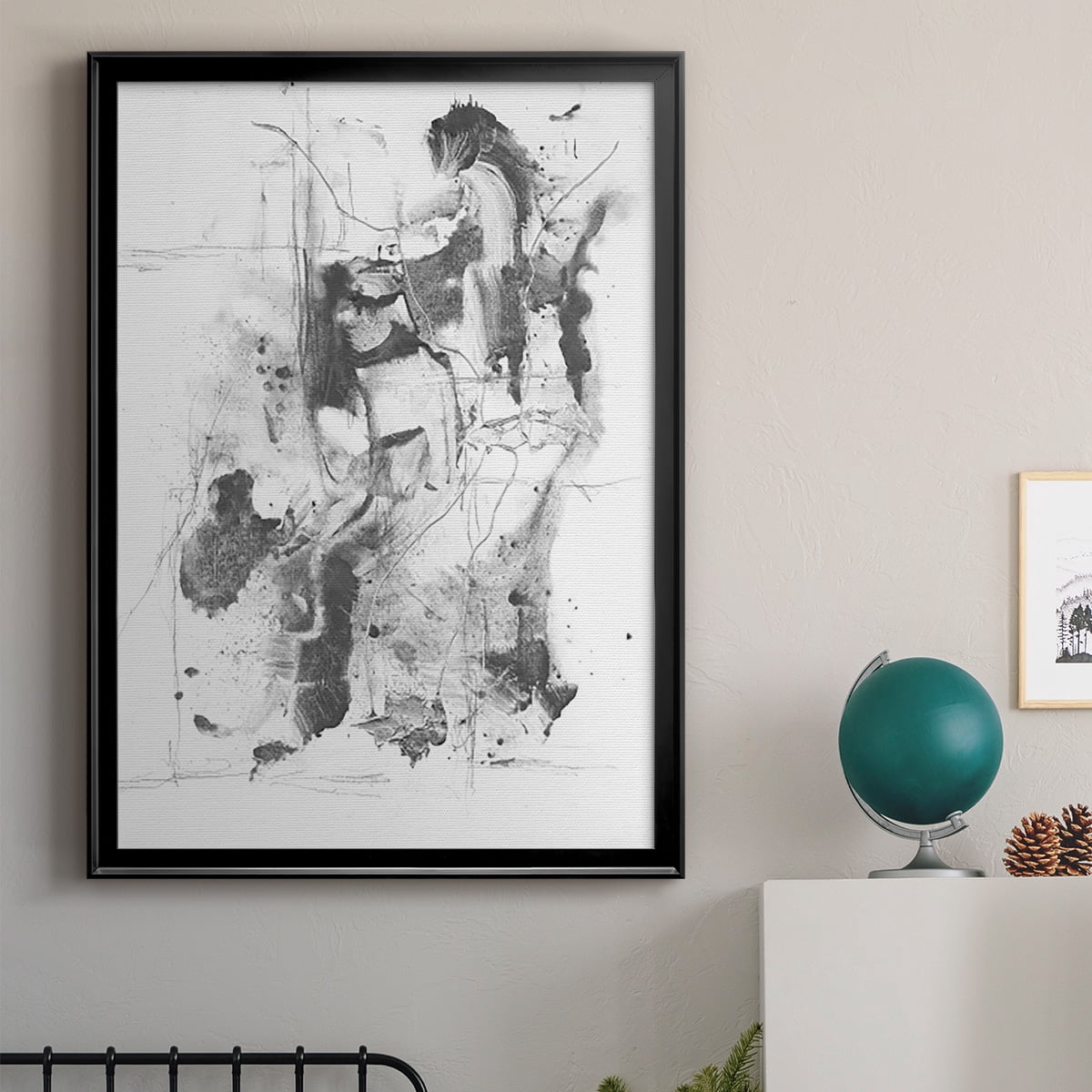 Graphite Abstract I Premium Framed Print, in Gold, Black, or Silver - Ready to Hang