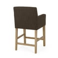 thumbnail image 3 of MODERNLUXE 26" H Counter Height Bar Stool,Upholstered Bar Chairs with Footrest and Solid Wood Legs for Kitchen,Brown, 3 of 7