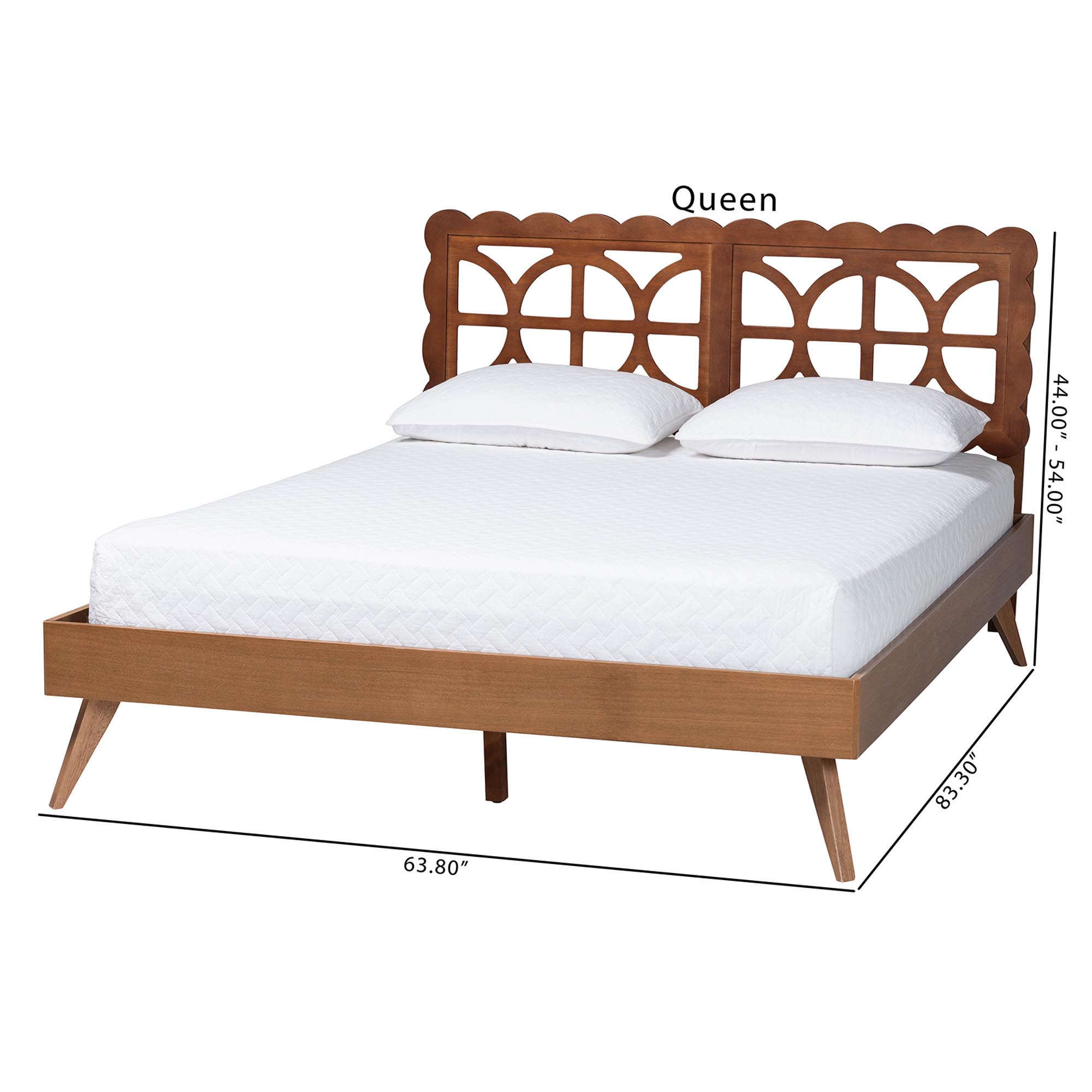 Baxton Studio Shukura Modern Platform Bed, Queen, Ash Walnut