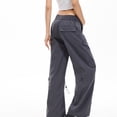 thumbnail image 5 of Zipper Pants Women's Cargo Pants with Deep Pockets, Pull Rope Adjustable Elastic Waist, Breathable Quick Dry Workout Trousers for Hiking Travel, Fitness Gifts for Women | CSEONE,Dark Gray XL, 5 of 8