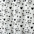 thumbnail image 2 of Chezmoi Collection 4-Piece Kids/Teens Panda Love Window Curtain Set - Soft Microfiber Black White Girls Printed Love Panda Hearts Whimsical Fun Kids Rod Pocket Drapes, 2-Panels (42"W x 84"L), 2 of 8