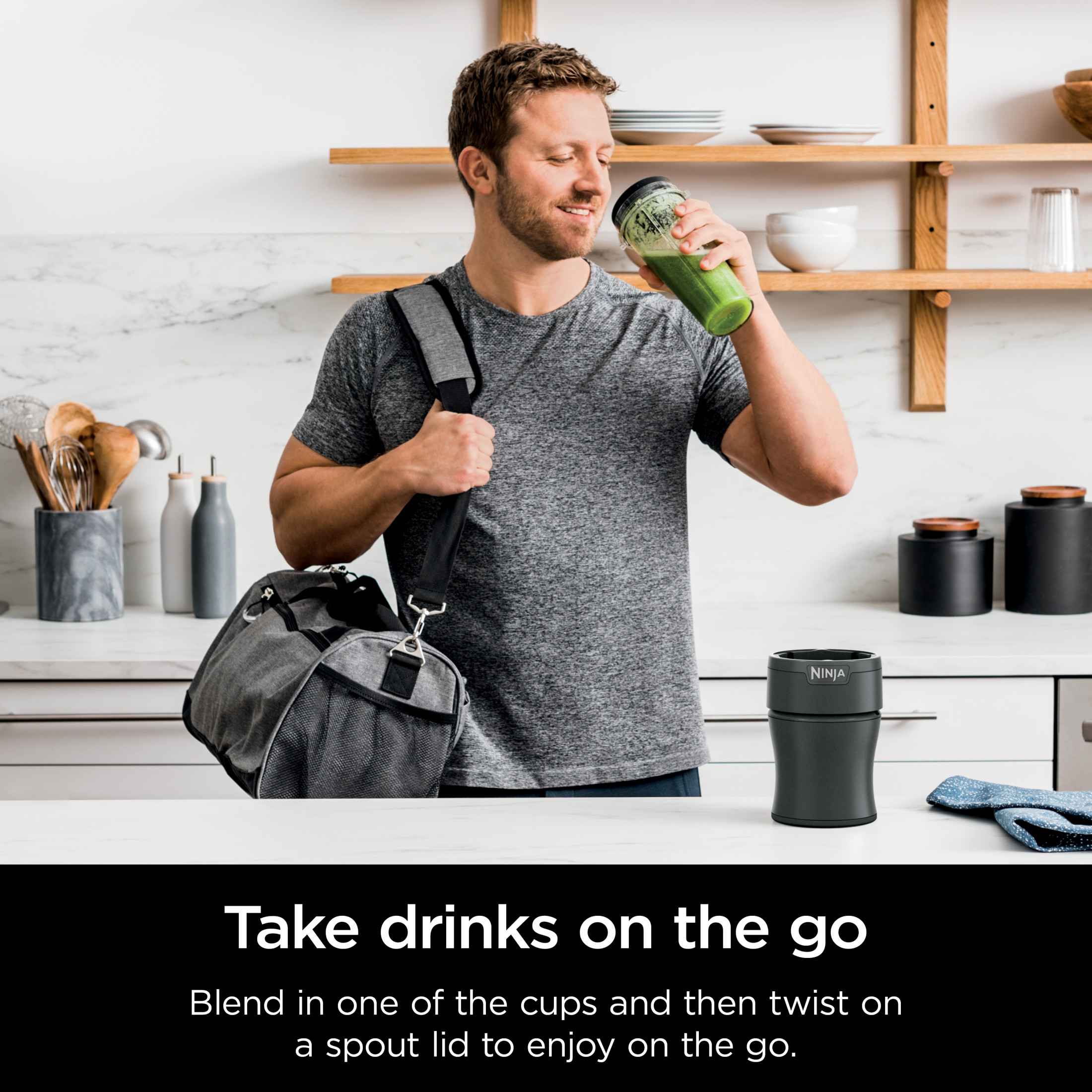 Ninja Nutri-Blender 20-Oz Personal Blender, Gray photo 3