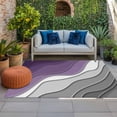 thumbnail image 3 of 3' x 5' Outdoor Rug, Purple Grey Ombre Outdoor Washable Rug Large Floor Carpet, Modern Geometric Abstract Aesthetics Cream Non Shedding Area Rug for Outside Patio RV Porch Deck Balcony Camping, 3 of 9