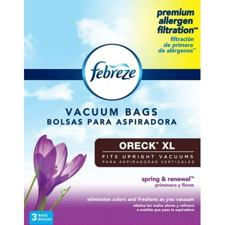 Oreck XL Vacuum Bags, Febreze Spring & Renewal Scent, 3-Pack, Model 17053