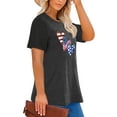 thumbnail image 2 of XCHQRTI Heart Women Graphic Shirt Plus Size 4th of July Short Sleeve Shirt Valentine's Day Top, 2 of 5