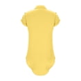 thumbnail image 7 of Girls Casual Shirt Dress Collared Button Down Mini Tshirt Dresses Short Sleeve Summer Beach Cover Ups Yellow, 11 Years, 7 of 7