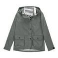 thumbnail image 3 of Boys and Girls Rain Coats Waterproof Windbreaker Full Zip Jackets Kids Outdoor Hooded Raincoat Outerwear Gray 120, 3 of 8