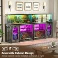 thumbnail image 7 of Aheaplus 55-75 Gallon Aquarium Stand with Power Outlets & LED Light, Reversible Fish Tank Stand with Cabinet for Fish Tank Accessories Storage, Heavy Duty Metal Frame, 880LBS Capacity, Gray Oak, 7 of 7