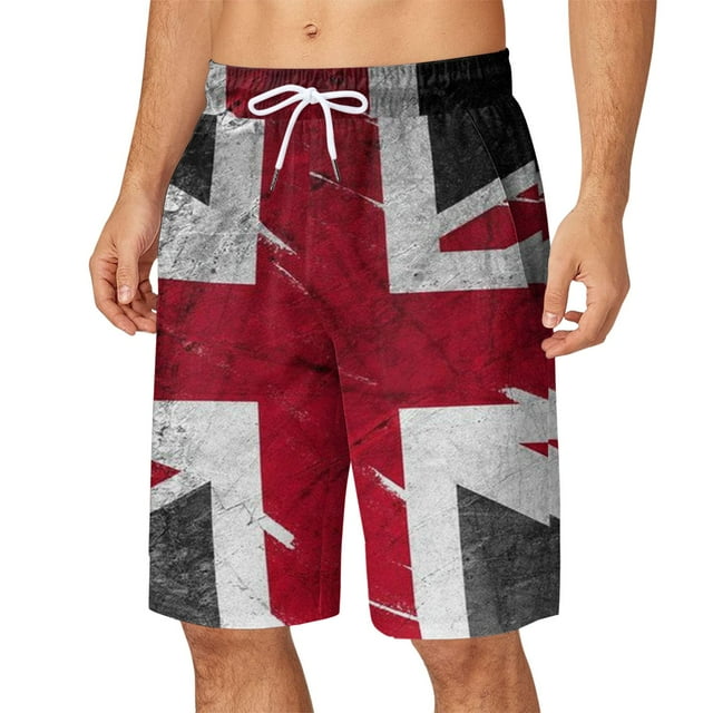 TSADFHJI Men's Swim Trunks with Compression Liner Mens Summer Plus Size Pants Pocket Drawstring Loose Casual Sports Running Straight Five Points Shorts Beach Pants Xl Red