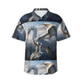 thumbnail image 2 of Yiaed Mountain White Dragon Print Hawaiian Shirt for Men Short Sleeve Button Down Shirts Beach Shirts for Men-Medium, 2 of 5