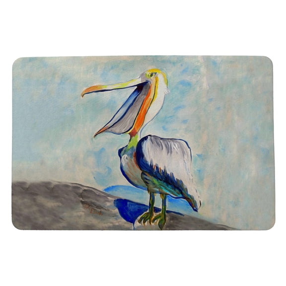Betsy Drake Interiors Talking Pelican Door Mat 18x26