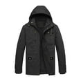 thumbnail image 3 of Men's Winter Jacket Windproof Sherpa Lined Fleece Windbreaker Coat Warm Military Parka with Removable Hood, 3 of 7