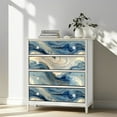 thumbnail image 3 of Peel and Stick Wallpaper Contact Paper Blue Gold Granite Marble Look Ocean Decorative Fluid Patterns Self Adhesive and Removable 17.7in x 118in, 3 of 8
