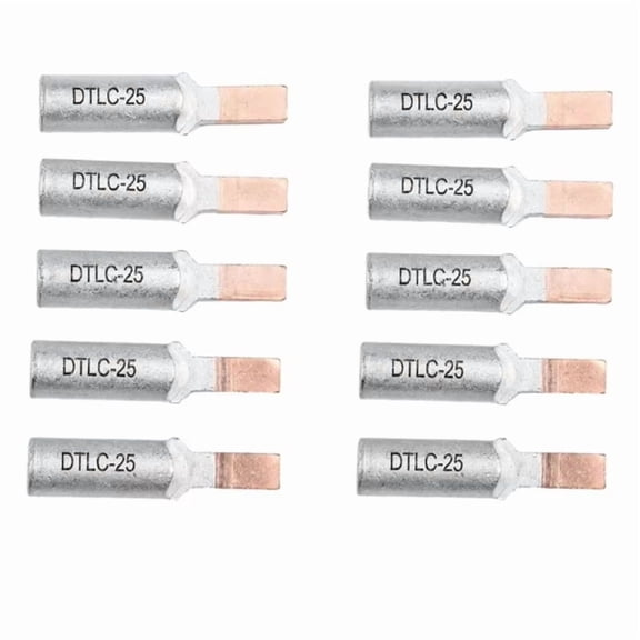 10pcs Circuit Breaker Copper Aluminum Cable Terminal Electric Meter Wire Connector Bimetallic Cable Lugs DTLC-25