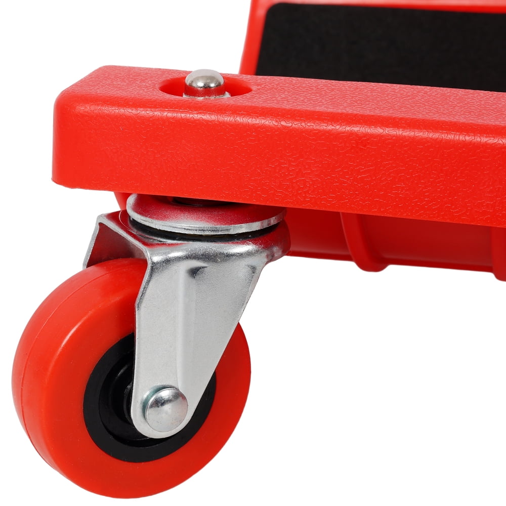 Rolling Knee Creeper Durable Knee Pads with 360 Degree Turn Casters and Tool Tray,for Garage Workshop Garden,Red