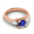 thumbnail image 3 of 2.50 Ct Unique Round Cut Blue Sapphire Gemstone Natural Diamond Three Stone Anniversary Ring for Women Solid 14K Rose Gold Size 7 by Diamond-Capitals, 3 of 8