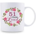 thumbnail image 2 of 51st Birthday Gifts for Women - 51 Years Loved with A Garland Birthday Mug - 51 Year Old Present Ideas for Mom, Daughter, Sister, Wife, Friend, Cousin, Aunt, Coworker - 11 oz Coffee Mug, 2 of 6