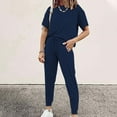 thumbnail image 6 of Pavied Two Piece Sets,Lounge Sets,Women's Two Outfit Short Sleeve Pullover With Drawstring Long Pants Tracksuit Jogger Set,Matching Sets,Womens Sweatshirt,Tracksuit for Women,Fall Outfits,Navy L, 6 of 7