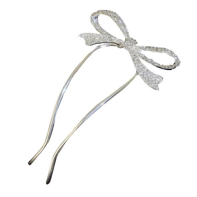 Horquilla con lazo, pasadores de diamantes de imitación, joyas para el cabello para mujer, accesorios Vintage para el cabello, Clip para el cabello con diamantes de imitación, broche para el