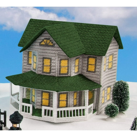 Mary Maxim Grey House Plastic Canvas Kit