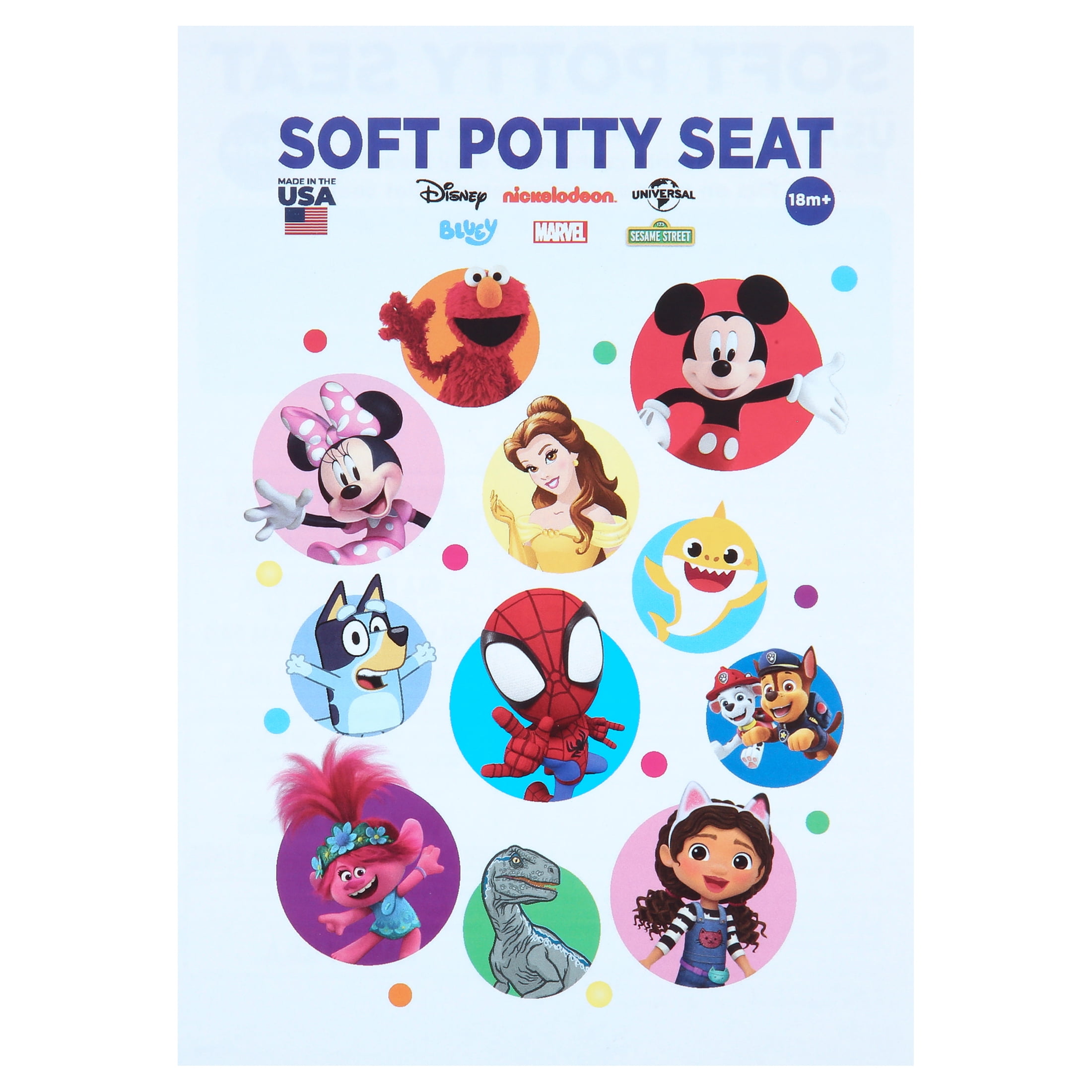 DreamWorks Trolls Soft Potty Training Seat for Toddlers with Hanging Hook, Fits Standard Toilets