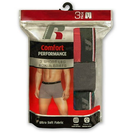 Russell Big Men's Comfort Performance Short Leg Boxer Brief