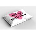 thumbnail image 2 of Ambesonne Valentines Day Pillow Sham 2 Pack, Heart Love Image, 36"x20", Pink and Black, 2 of 3