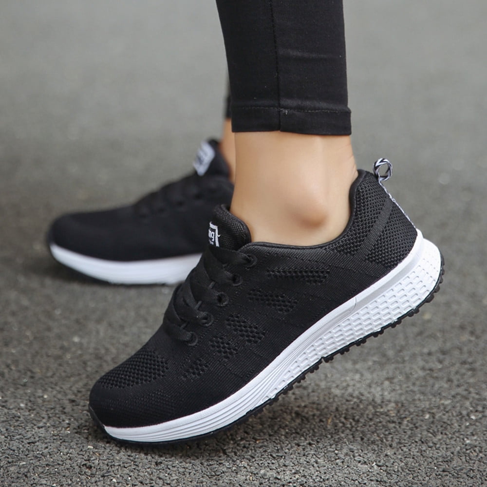 Mepaouo Women Foam Sneakers Lace-Up Cushion Soft Sole Running Shoes Wide Width Fashion Hiking Shoes