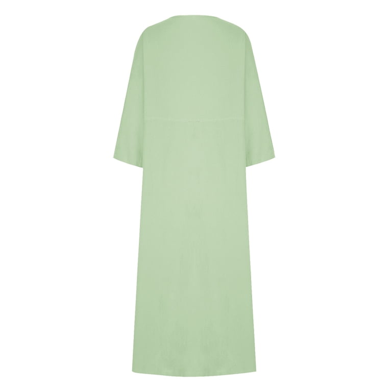 Jinhomg Women Casual Long Sleeve Maxi Dress Lightweight Cotton Linen Beach Loose Fit Comfy Crewneck Midi Dress 2025 Spring Dresses with Pocket Women Green L - Walmart.com Jinhomg Women Casual Long Sleeve Maxi Dress Lightweight Cotton Linen Beach Loose Fit Comfy Crewneck Midi Dress 2025 Spring Dresses with Pocket Women Green L - Walmart.com