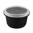 thumbnail image 3 of Karat 52oz PP Tamper Resistant Injection Molded Microwaveable Black Food Container w/Clear lid - 150 pcs, 3 of 8