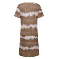 thumbnail image 4 of Susanny Swing Dress for Women V Neck Short Sleeve Shift T Shirt Midi Dresses 2023 Striped Knee Length Plus Size Sun Dress Khaki 5XL, 4 of 7