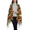 thumbnail image 2 of Honeii Harvest Pumpkins Print Scarf Oversized Scarf Tassel Fall Winter Thick Scarf Warm Shawl Women,Women's Scarves & Wraps, 2 of 8