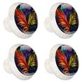 thumbnail image 2 of 4 Pcs Round White Knobs for Kitchen Cabinet Cupboard Dresser Bookcase Tropical Leaves Drawer Pulls Handles Home Decor, 2 of 8