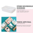 thumbnail image 3 of Caja de almacenamiento Rectangular de plástico Cajón de escritorio Estuche de cosméticos Organizador de papelería Contenedor de calcetines Almacenamiento y organización del hogar Blanco S Billuyoard HA003019-01, 3 of 6