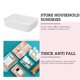 thumbnail image 3 of Caja de almacenamiento Rectangular de plástico Cajón de escritorio Estuche de cosméticos Organizador de papelería Contenedor de calcetines Almacenamiento y organización del hogar Blanco S Billuyoard HA003019-01, 3 of 6