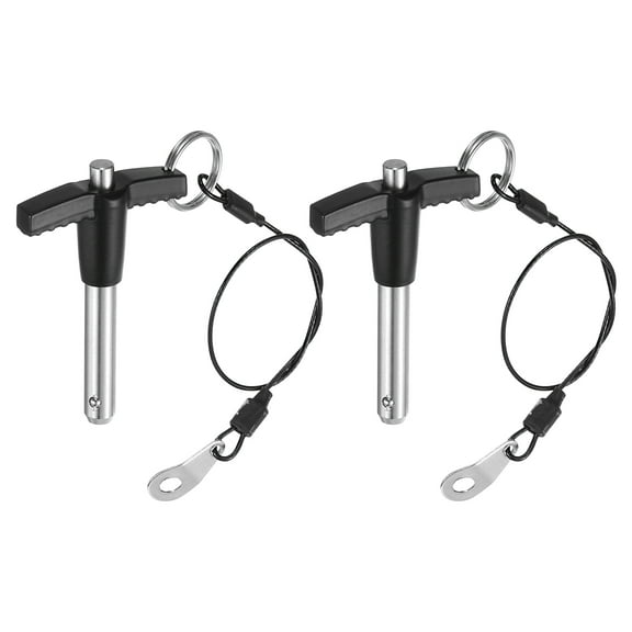 Uxcell 2Pack T Handle Lock Pins, 8mm x 30mm Usage Length Stainless Steel Push-Button Quick Release Pin
