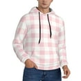 thumbnail image 2 of Lsque Pink Checkboard Pattern Casual Men's Hoodie,Hooded Sweatshirt with Kangaroo Pocket,Pullover Hoodie-3X-Large, 2 of 7