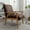 Brown, variant on Knubmt 25.38" Wide Mid-Century Modern Armchair with Wood Frame, Upholstered Microfiber Fabric Accent Chair for Living Room, Office, Bedroom, Brown