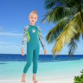 thumbnail image 3 of Traje de baño de cuerpo completo de una pieza para niñas de 2.5 mm Traje de baño de manga larga con cremallera Traje de baño Surf Esnórquel Trajes de - Verde XXL Baoblaze Juego de buceo para niños de una pieza, 3 of 8