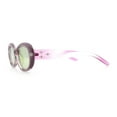 thumbnail image 6 of Womens Mod Fashion Round Oval Classy Beveled Frame Plastic Sunglasses Pink - Pink Mirror, 6 of 8