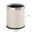 thumbnail image 3 of Open Top Trash Can Kitchen Trash Bin Simple Waste Container Waste Basket Waste Can Garbage Can for Apartment Living Room Home Butter White, 3 of 8