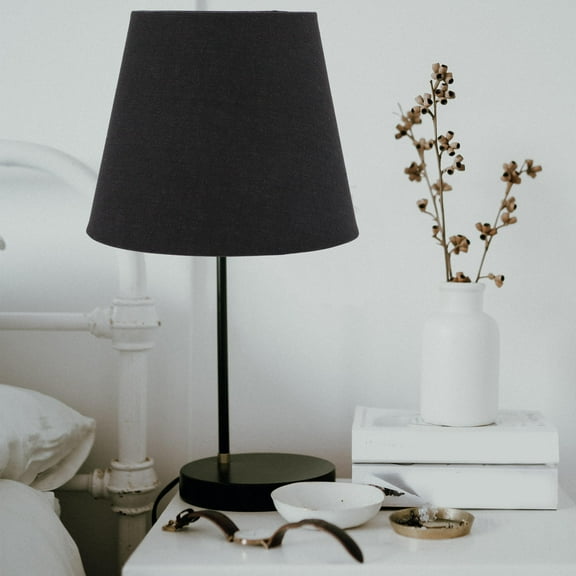 PBPBOX Black Fabric Drum Lamp Shade for Table Lamps Durable Modern Home Decor