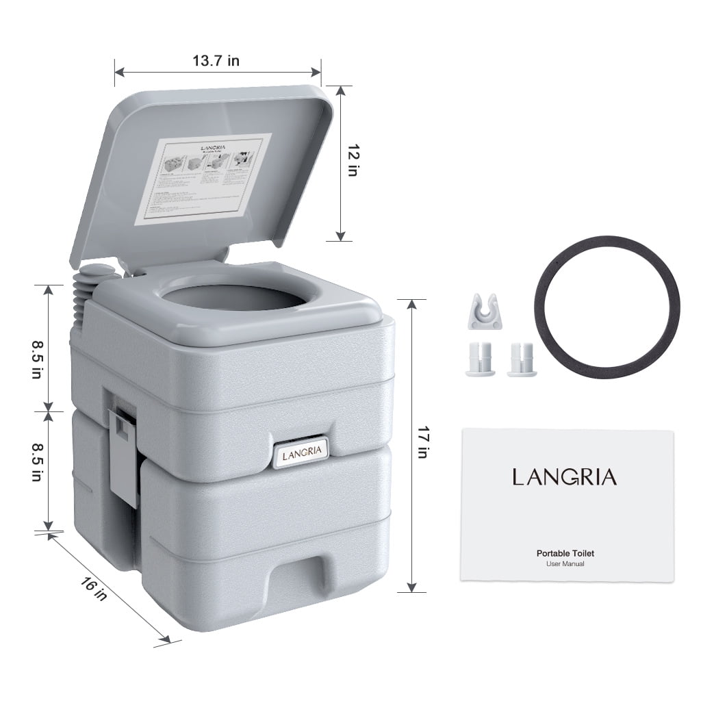 LANGRIA 5.3 gal Portable Toilet