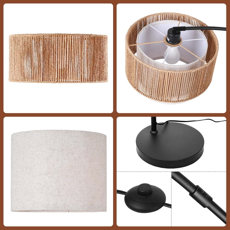 Sunmory Farmhouse Arc Floor Lamp with Rattan Shade photo 7