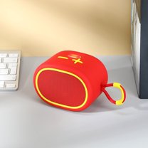 LACKUST Bluetooth Audio Cloth Speaker Plug-in Mini Stereo Outdoor Bluetooth Speaker Stylish External Light Long Battery Life Device Interconnection,Red