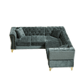 thumbnail image 3 of Miekor Furniture 81.5-Inch Chenille Corner Sofa , L-Shaped Sectional Couch, 5-Seater Corner Sofas with 3 Cushions for Living Room, Bedroom, Apartment, Office B5A5065, 3 of 9