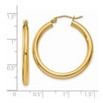 thumbnail image 4 of Real 14kt Yellow Gold Polished 3mm Tube Hoop Earrings; for Adults and Teens; for Women and Men, 4 of 4