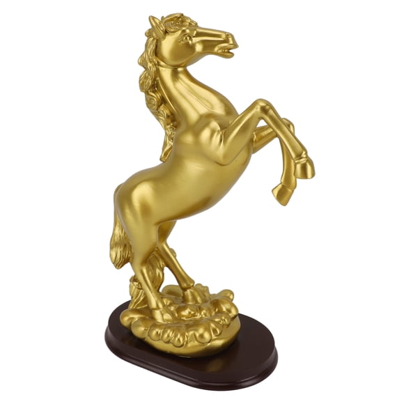 Golden Horse Statue, Craft Ornament with Unique Design for Office and Wine Cabinet, Adds Artistic Sense and Luxury