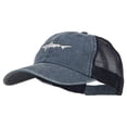 thumbnail image 2 of Shark Embroidered Washed Trucker Cap - Navy Navy OSFM, 2 of 5
