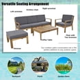 thumbnail image 5 of Churanty 6 Piece Outdoor Sectional Sofa Set, Acacia Wood Frame Patio Sectional Sofa Set with Coffee Table and Removable Cushion & Multi-Functional Ottoman for Garden Backyard Patio and Poolside,Grey, 5 of 15